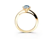 Solitaire Engagement Ring Setting for Fancy Blue Marquise Center with Basket Rail and Prong Head in Yellow Gold