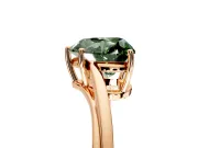 Solitaire Engagement Ring Setting for Fancy Green Heart-Shaped Center with Plain Bypass Twist Band and Prong Head in Rose Gold