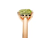 Solitaire Engagement Ring Setting for Fancy Yellow Cushion Cut Center with Flat-Sided Plain Band and Prong Head in Rose Gold