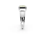 Solitaire Engagement Ring Setting for Fancy Yellow Princess Cut Center with Wide Band and Bezel Head in Platinum