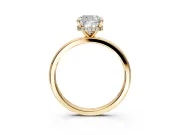 Hidden Halo Engagement Ring Setting for Cushion Cut Center with Plain Band and Tall Prong Head in Yellow Gold