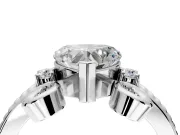Solitaire Engagement Ring Setting for Heart-Shaped Center with Twisted Band and Scroll Prong Head in Platinum