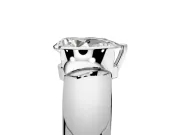 Tension Engagement Ring Setting for Pear-Shaped Center with Wide Flat Band and Tension Head in White Gold
