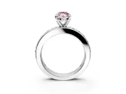 Solitaire Engagement Ring Setting for Fancy Pink Marquise Center with Channel-Set Accents and Prong Head in White Gold
