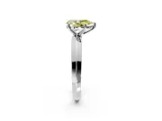 Solitaire Engagement Ring Setting for Fancy Yellow Pear-Shaped Center with Wide Knife Ridge Band and Prong Head in Sterling Silver
