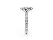 Solitaire Engagement Ring Setting for Marquise Center with Fine Pave Band and Claw Prong Head in Sterling Silver