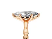 Solitaire Engagement Ring Setting for Marquise Center with Bamboo Band and Prong Head in Rose Gold