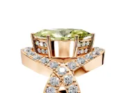 Halo Engagement Ring Setting for Fancy Yellow Marquise Center with Pave Infinity Twist Band and Prong Head in Rose Gold