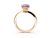 Solitaire Engagement Ring Setting for Fancy Pink Princess Cut Center with Plain Band and Tulip Prong Head in Rose Gold