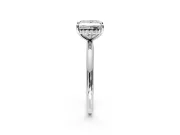 Solitaire Engagement Ring Setting for Princess Cut Center with Plain Band, Open Basket and Prong Head in Platinum