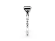 Solitaire Engagement Ring Setting for Fancy Black Princess Cut Center with Alternating Size Accents and Prong Head in Platinum
