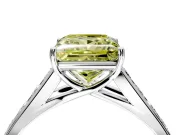 Solitaire Engagement Ring Setting for Fancy Yellow Princess Cut Center with Cathedral Channel Band and Prong Head in Platinum