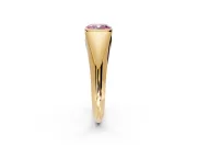 Tension Engagement Ring Setting for Fancy Pink Cushion Cut Center with Wide Tapered Band and Tension Head in Yellow Gold