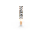 Princess Cut Lab-Grown Diamond Half Eternity Wedding Band with Shared-Prong Setting in Rose Gold