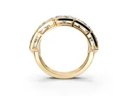 Triangle Lab-Grown Diamond Geometric Men's Wedding Band with Angular Frames in Yellow Gold