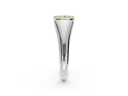 Tension Engagement Ring Setting for Fancy Yellow Princess Cut Center with Wide Tapered Band and Tension Head in Platinum