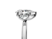 Hidden Halo Engagement Ring Setting for Pear-Shaped Center with Thin Round-Wire Band and Prong Head in White Gold