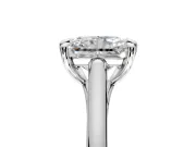 Solitaire Engagement Ring Setting for Radiant Cut Center with Cathedral Band and Prong Head in White Gold