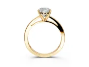Solitaire Engagement Ring Setting for Cushion Cut Center with Basket Rail and Prong Head in Yellow Gold