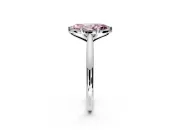 Solitaire Engagement Ring Setting for Fancy Pink Marquise Center with Narrow Cathedral Band and Prong Head in Platinum