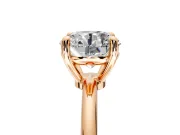 Minimalist Solitaire Engagement Ring Setting for Round Cut Center with Thin Band and Prong Head in Rose Gold