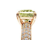 Solitaire Engagement Ring Setting for Fancy Yellow Princess Cut Center with Multi-Row Pave Accents and Basket Head in Rose Gold