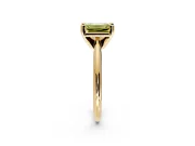 Solitaire Engagement Ring Setting for Fancy Yellow Emerald Cut Center with Knife Ridge Band and Claw Prong Head in Yellow Gold