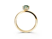 Hidden Halo Engagement Ring Setting for Fancy Green Marquise Center with Plain Band and Tall Prong Head in Yellow Gold