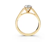 Solitaire Engagement Ring Setting for Oval Center with Tapered Split Shoulders and Prong Head in Yellow Gold