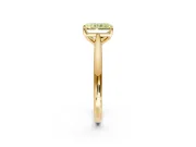 Solitaire Engagement Ring Setting for Fancy Yellow Radiant Cut Center with Narrow Cathedral Band and Prong Head in Yellow Gold