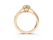 Solitaire Engagement Ring Setting for Fancy Yellow Oval Center with Plain Bypass Twist Band and Prong Head in Rose Gold
