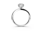 Solitaire Engagement Ring Setting for Cushion Cut Center with Fine Pave Band and Prong Head in Sterling Silver
