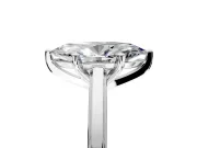 Solitaire Engagement Ring Setting for Marquise Center with Flat-Sided Plain Band and Prong Head in White Gold