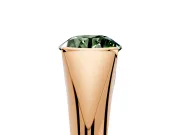 Tension Engagement Ring Setting for Fancy Green Round Cut Center with Wide Tapered Band and Tension Head in Rose Gold