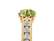 Solitaire Engagement Ring Setting for Fancy Yellow Round Cut Center with Cathedral Channel Band and Prong Head in Yellow Gold