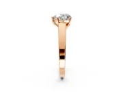 Solitaire Engagement Ring Setting for Heart-Shaped Center with Tapered Split Shoulders and Prong Head in Rose Gold