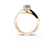 Solitaire Engagement Ring Setting for Fancy Blue Oval Center with Princess Cut Channel Band and Prong Head in Rose Gold
