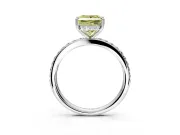 Solitaire Engagement Ring Setting for Fancy Yellow Princess Cut Center with Fine Pave Band and Prong Head in Sterling Silver