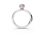 Solitaire Engagement Ring Setting for Fancy Pink Pear-Shaped Center with Wide Knife Ridge Band and Prong Head in Platinum