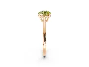 Solitaire Engagement Ring Setting for Fancy Yellow Round Cut Center with Open Cathedral Shoulders and Prong Head in Rose Gold