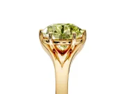 Solitaire Engagement Ring Setting for Fancy Yellow Round Cut Center with Plain Split Shank and Prong Head in Yellow Gold