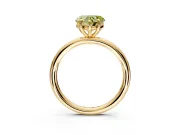 Low-Set Solitaire Engagement Ring Setting for Fancy Yellow Heart-Shaped Center with Thin Plain Band and Prong Head in Yellow Gold