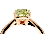 Solitaire Engagement Ring Setting for Fancy Yellow Cushion Cut Center with Knife Ridge Band and Claw Prong Head in Rose Gold