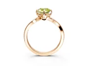 Solitaire Engagement Ring Setting for Fancy Yellow Cushion Cut Center with Plain Split Shank and Prong Head in Rose Gold