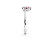 Solitaire Engagement Ring Setting for Fancy Pink Pear-Shaped Center with Narrow Cathedral Band and Prong Head in Platinum