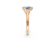 Solitaire Engagement Ring Setting for Fancy Blue Pear-Shaped Center with Cathedral Band and Prong Head in Rose Gold