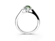 Solitaire Engagement Ring Setting for Fancy Green Marquise Center with Channel Accents and Prong Head in White Gold