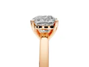 Solitaire Engagement Ring Setting for Cushion Cut Center with Basket Rail and Prong Head in Rose Gold