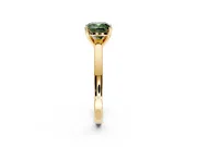 Solitaire Engagement Ring Setting for Fancy Green Cushion Cut Center with Basket Rail and Prong Head in Yellow Gold