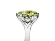 Solitaire Engagement Ring Setting for Fancy Yellow Oval Center with Plain Split Shank and Prong Head in Platinum